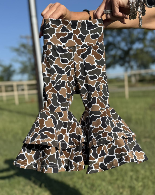 P0887 baby girls camo long Pants yoga