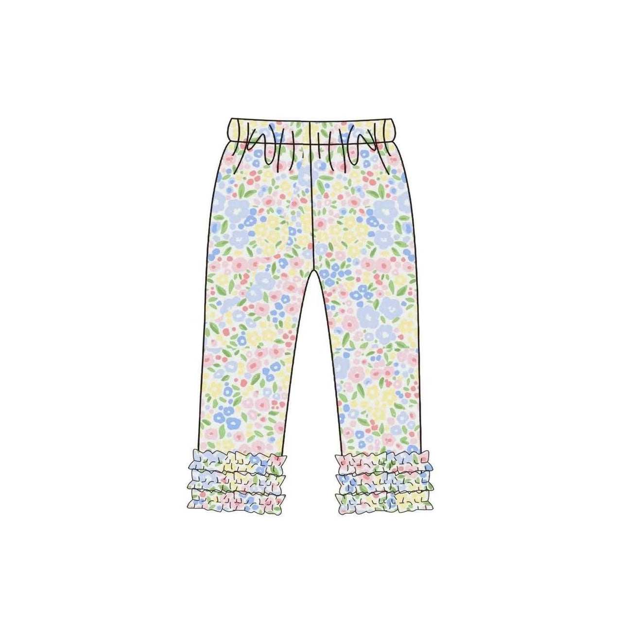 12.1 Pre-order P1005 baby girls flower long pant