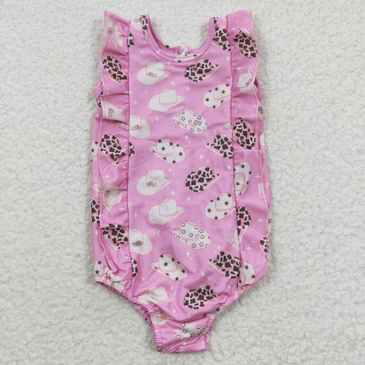 Girls Hats Pink Bathing Suit 1pcs S0100