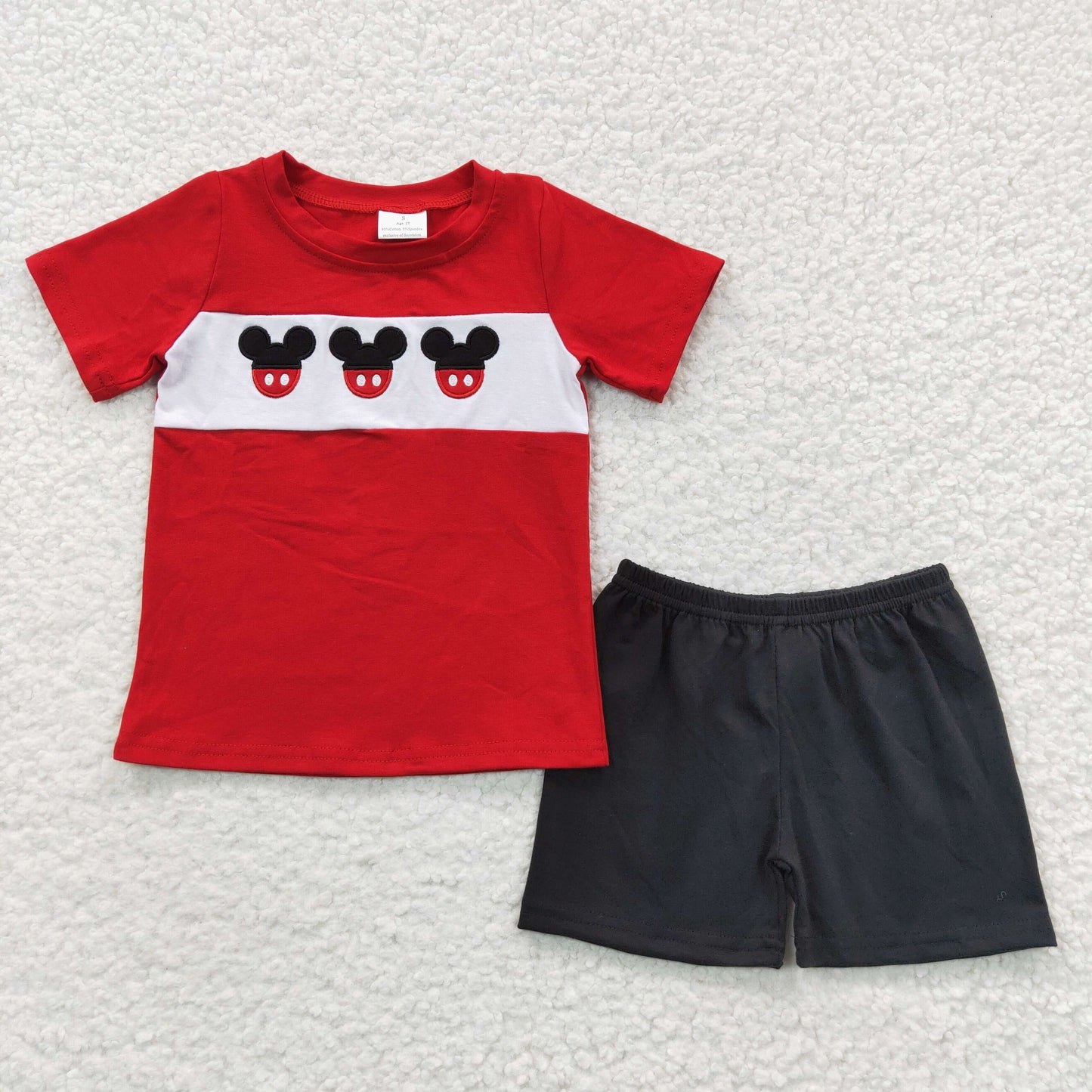 Boys  Embroidery Cartoon Red Outfits