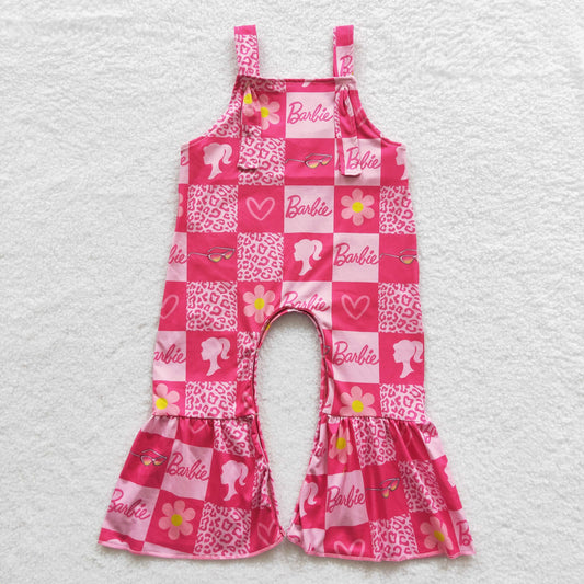 Girls Pink Barbie Overall