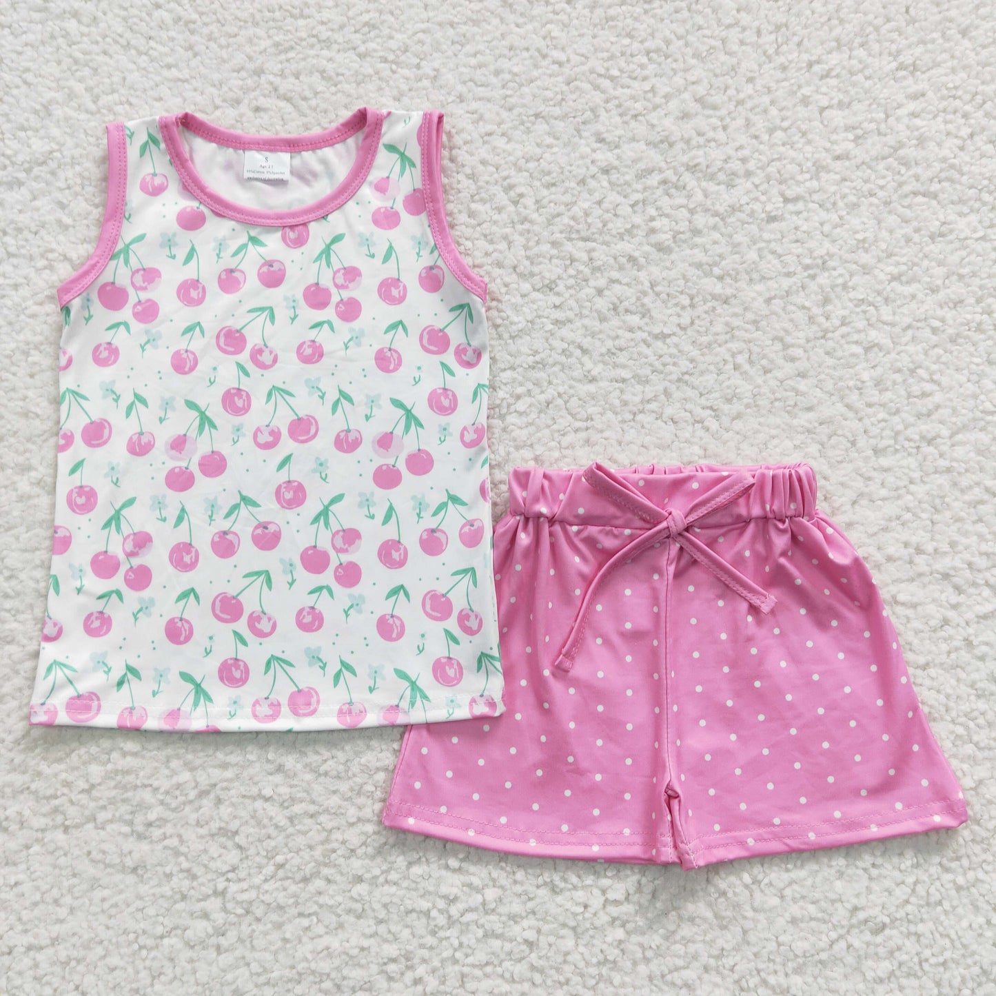 Girls Summer Pink Cherry Outfits