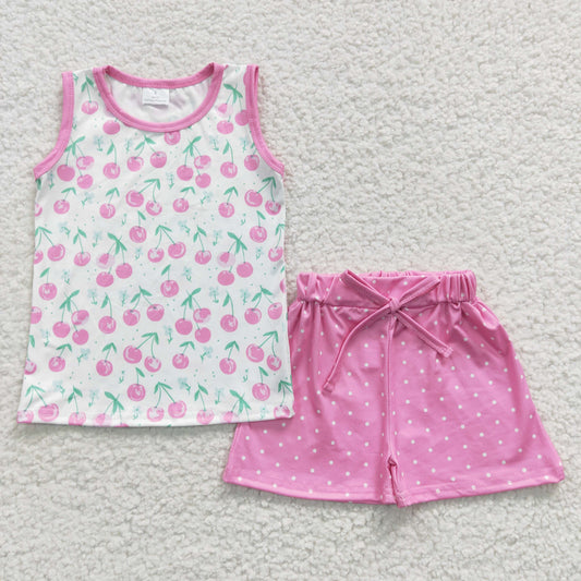 Girls Summer Pink Cherry Outfits