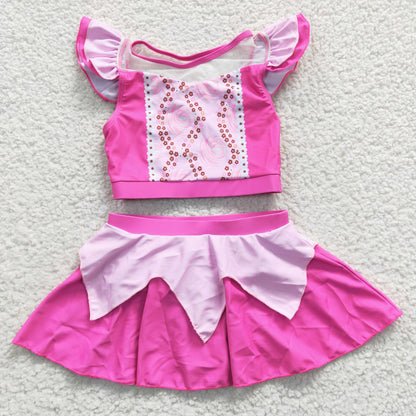 Girls Pink Bathing Suit 2pcs