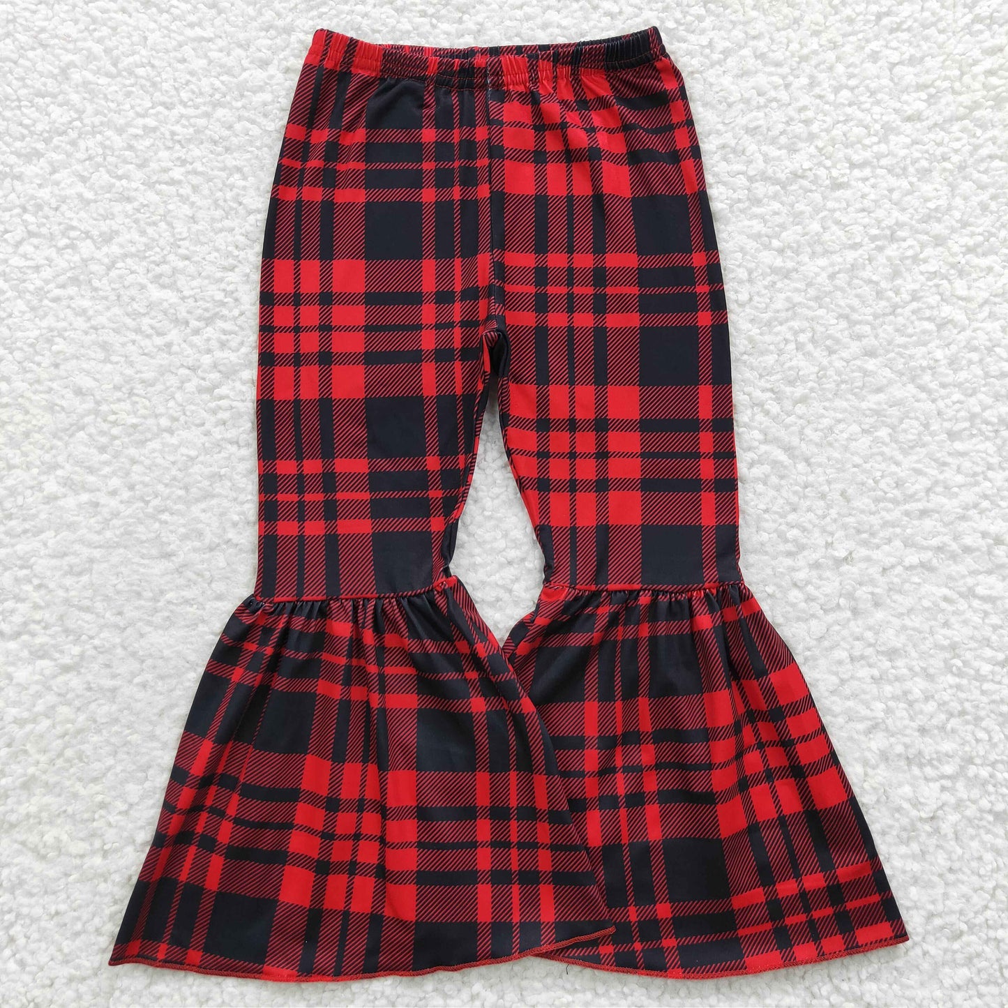 Girls Red Black Bell Bottom Pants