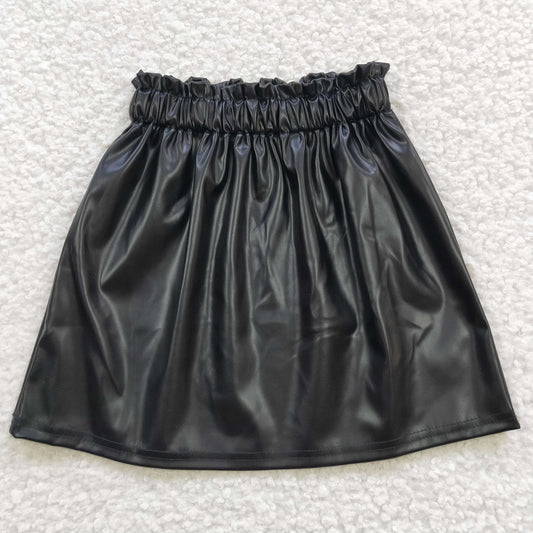 Girls Black Leather Skirt