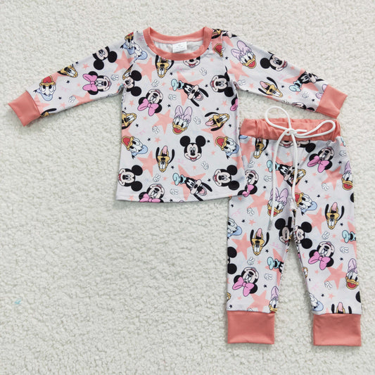 Girls Pink Cartoon Pajamas