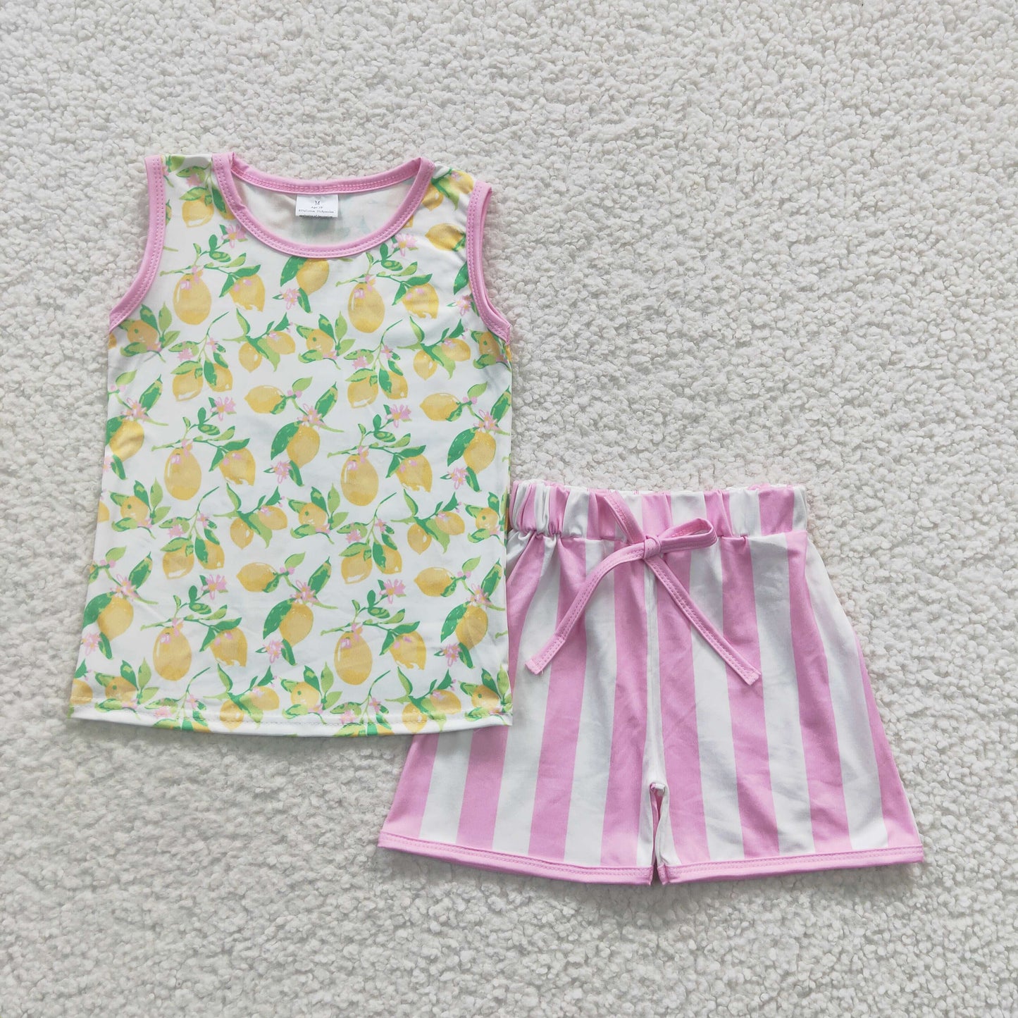 Girls Summer Pink Fruits Outfits