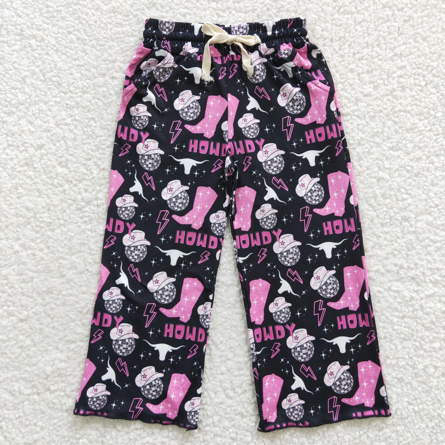 Girls Black Howdy Wild Pants