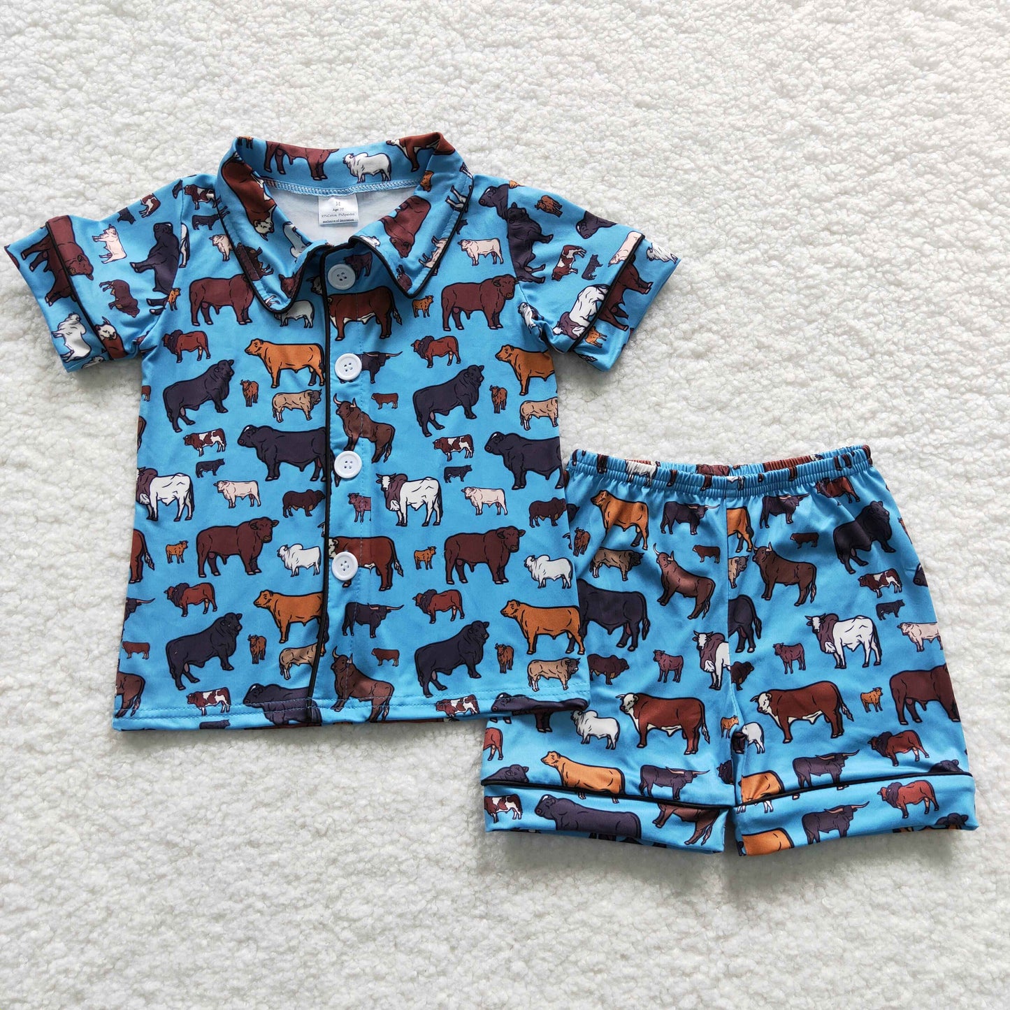 Boys Cows Summer Pajamas