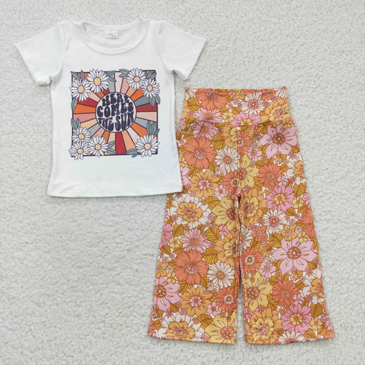 Girls Here Comes The Sun Floral Outfits