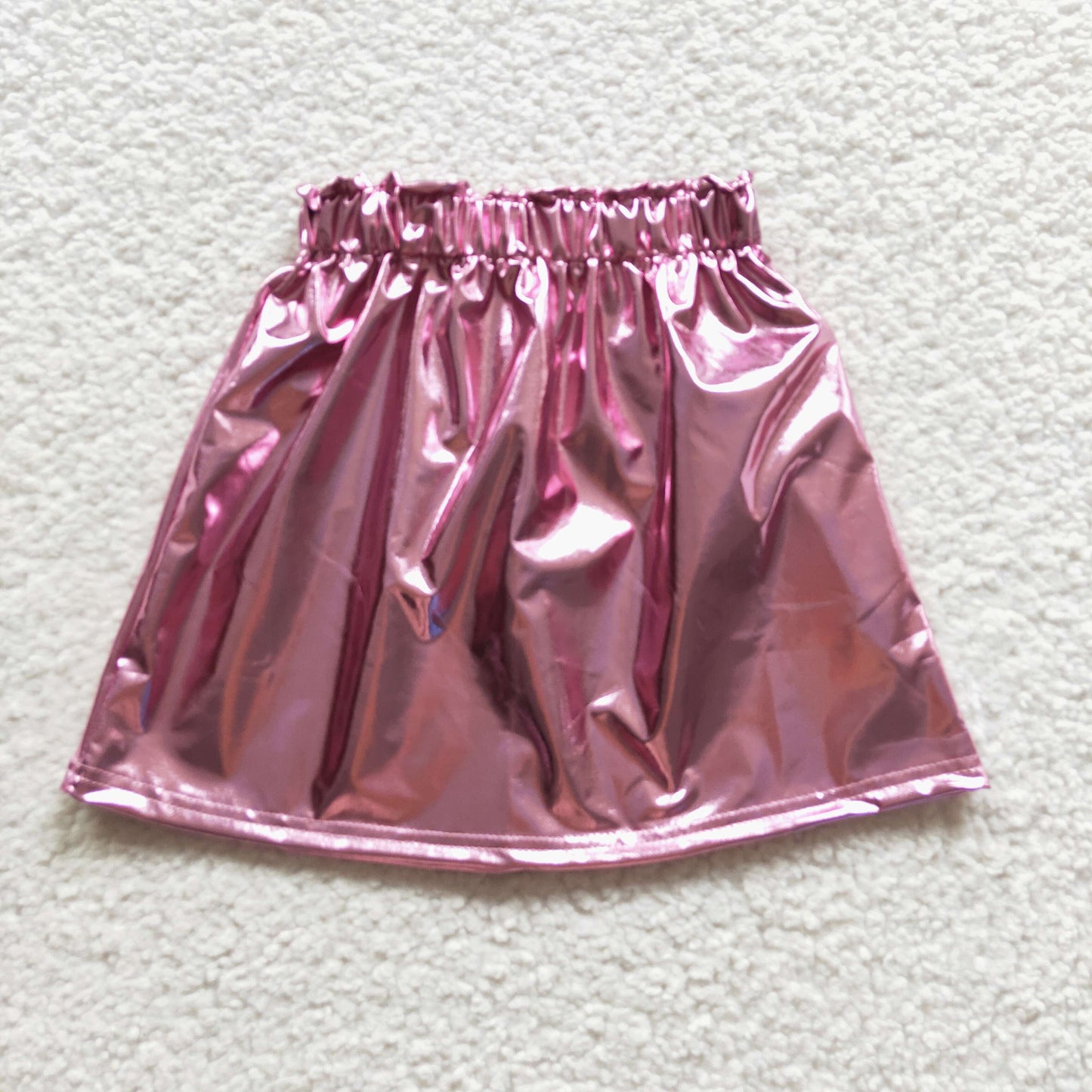 Girls Pink Leather Skirt