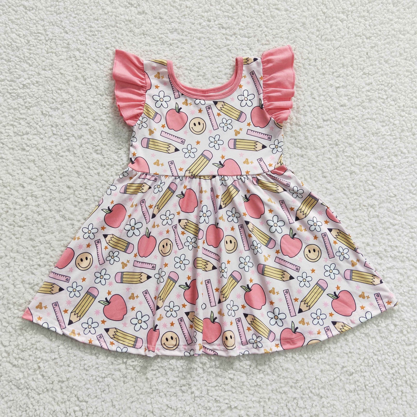 Girls Back To School Pink Dress