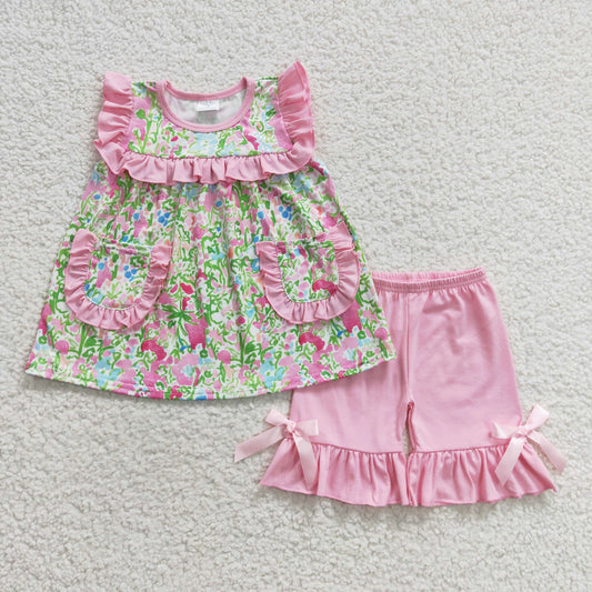 Girls Floral Pink Outfits