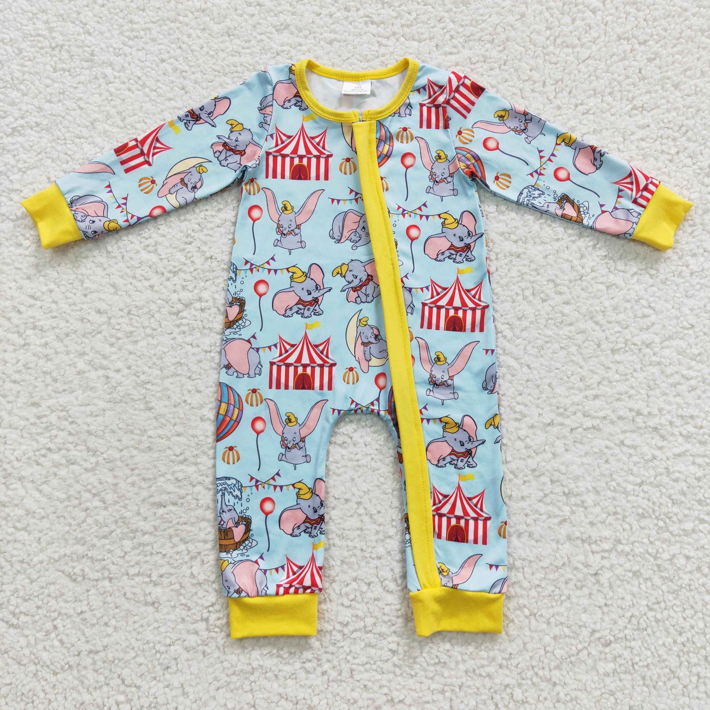 Baby Cartoon Zipper Rompers Sleeper Milk silk