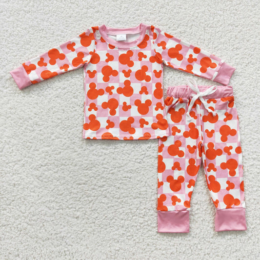 Girls Pink Cartoon Pajamas