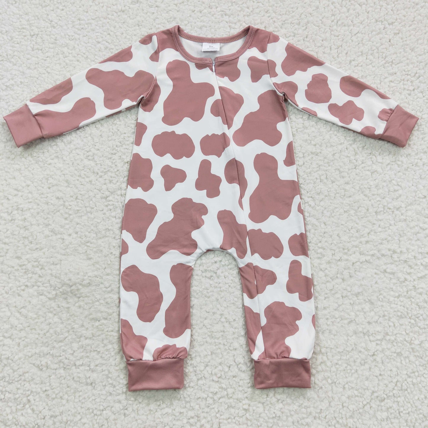 Baby Cow Zipper Rompers Sleeper Milk silk