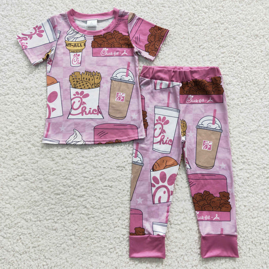 Girls Pink Chick Pajamas