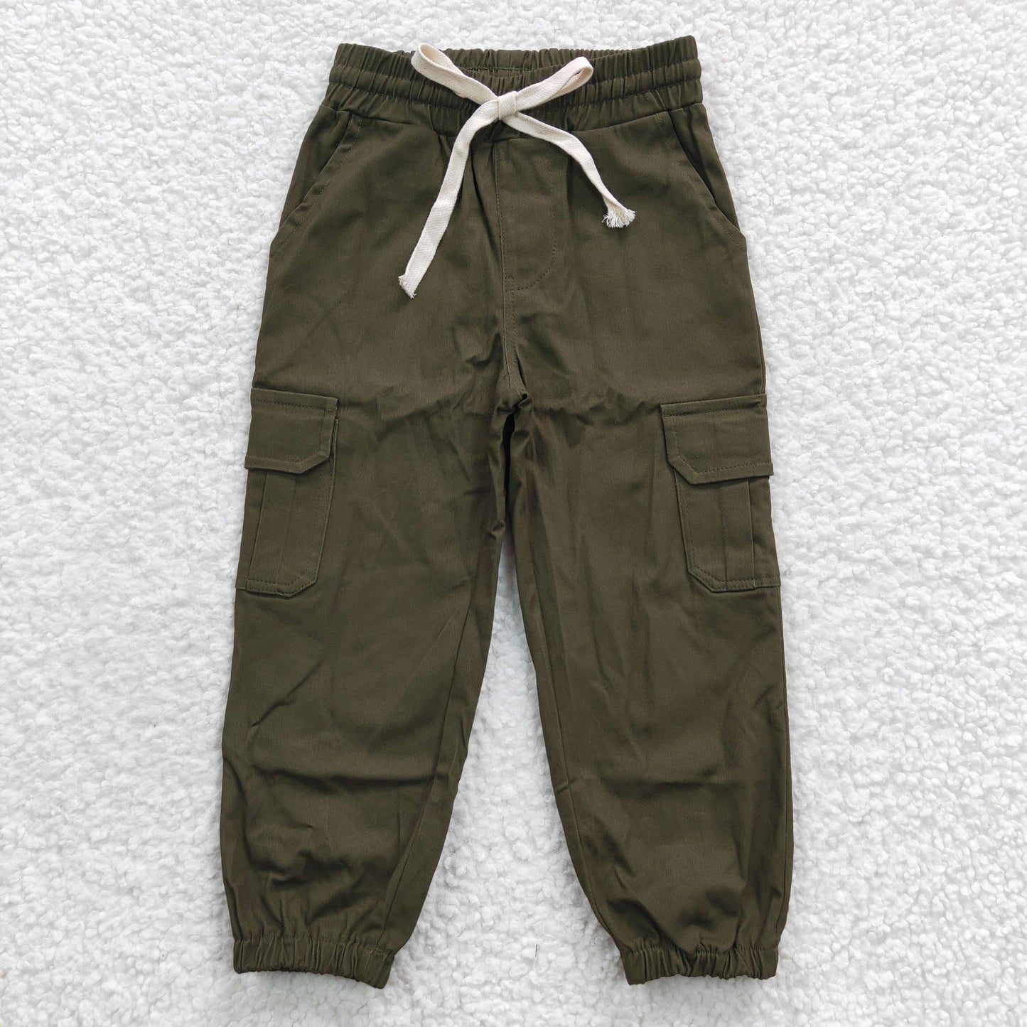 Boys Army Green Cargo Pants