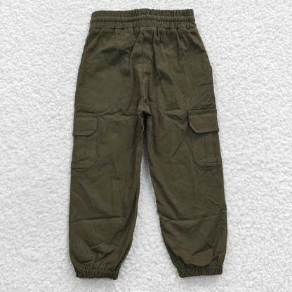 Boys Army Green Cargo Pants