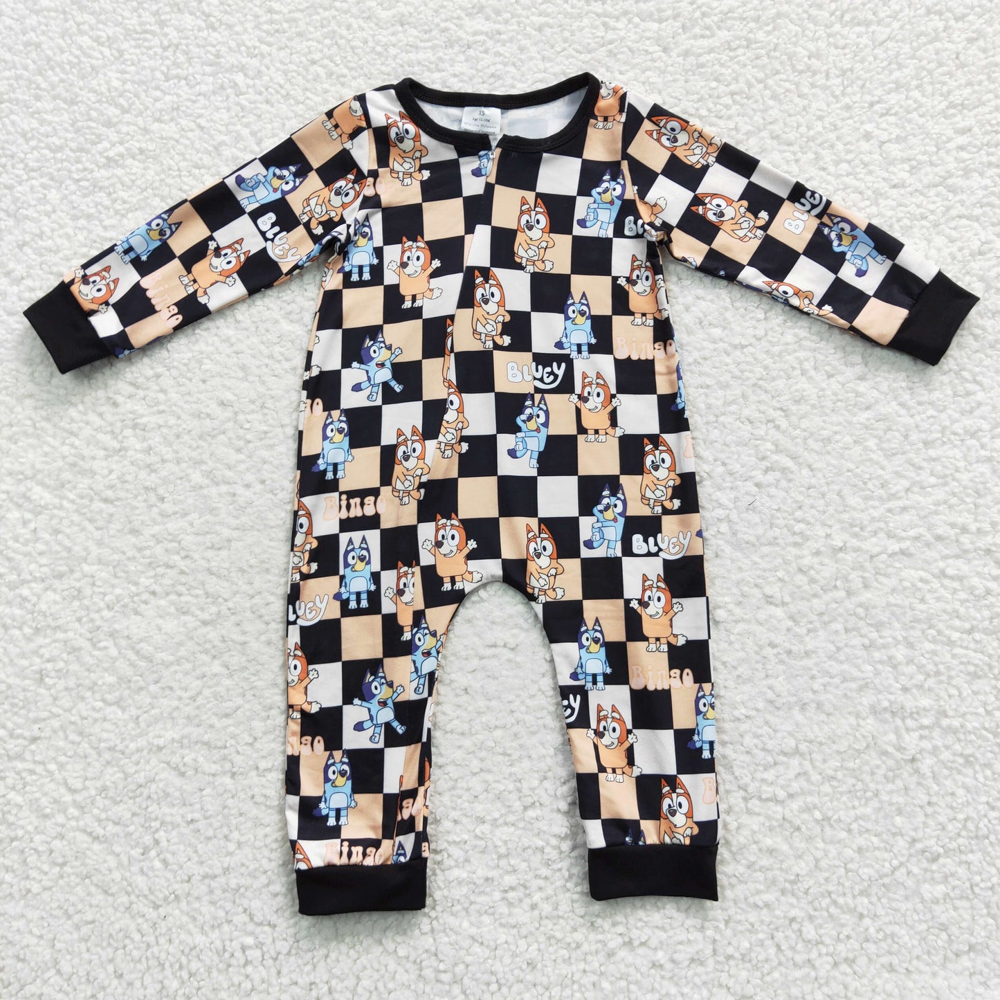 Baby Cartoon Dog Zipper Rompers Sleeper Milk silk