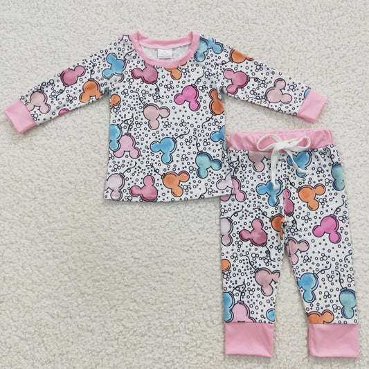 Girls Pink Cartoon Pajamas