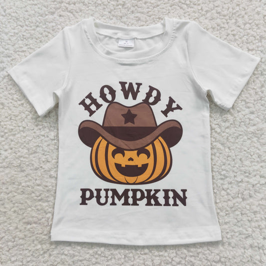 Boys Howdy Pumpkin Top Shirt