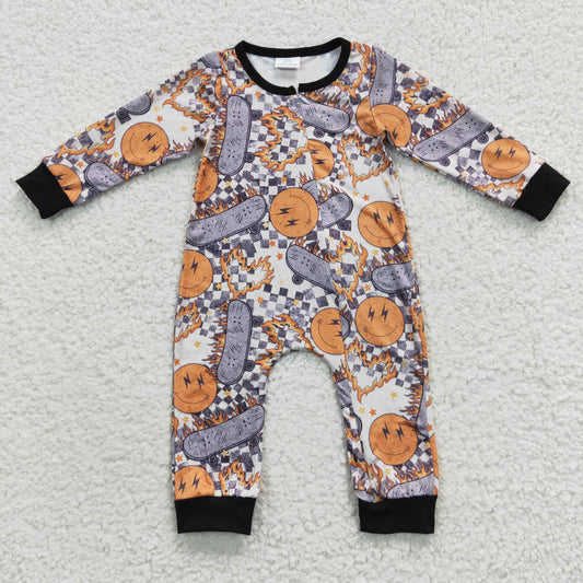 Baby Smiling Zipper Rompers Sleeper Milk silk