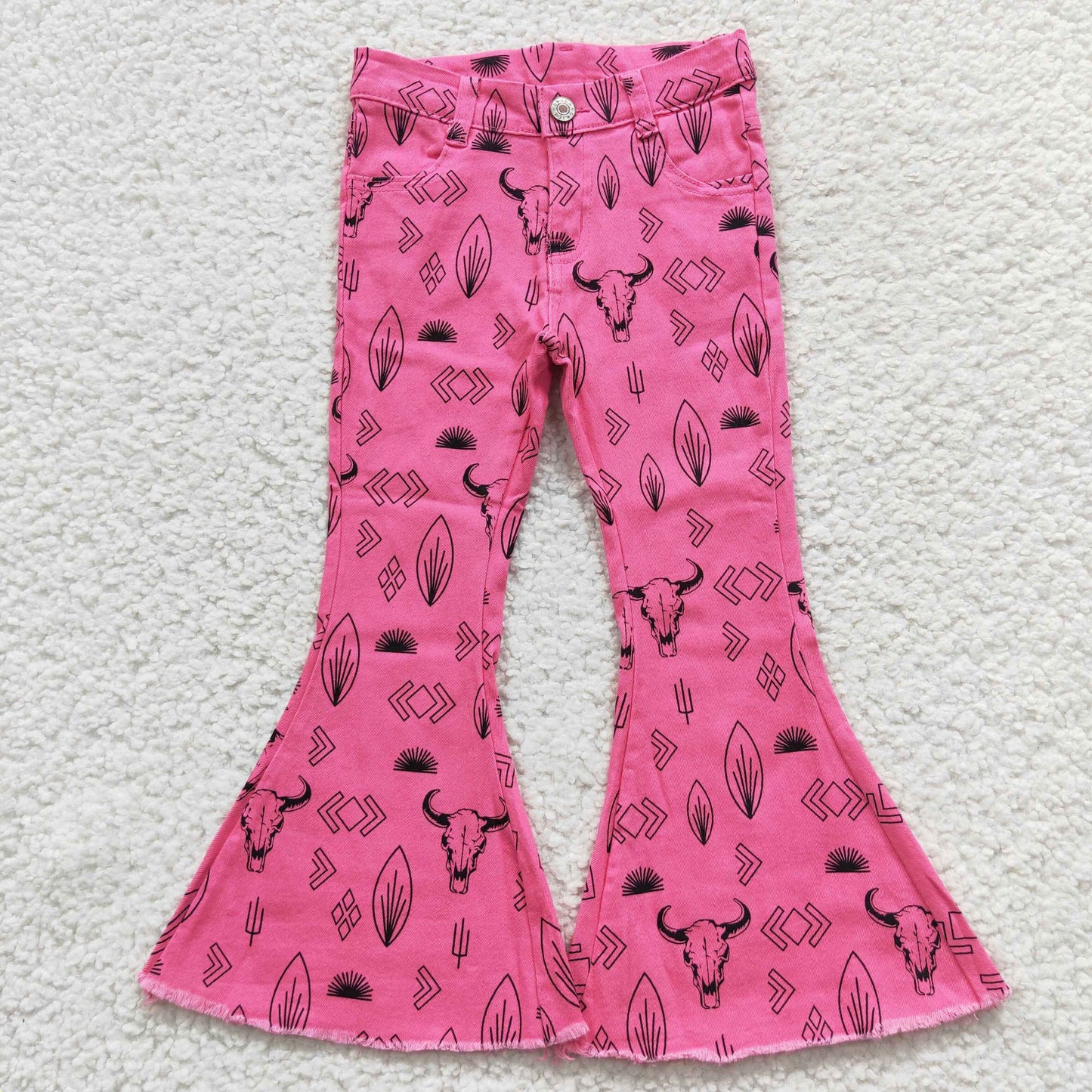 Girls Cow Pink Jeans