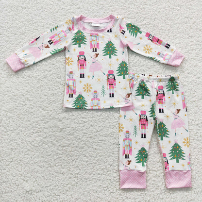 GLP0558 Girls Pink Christmas Pajamas