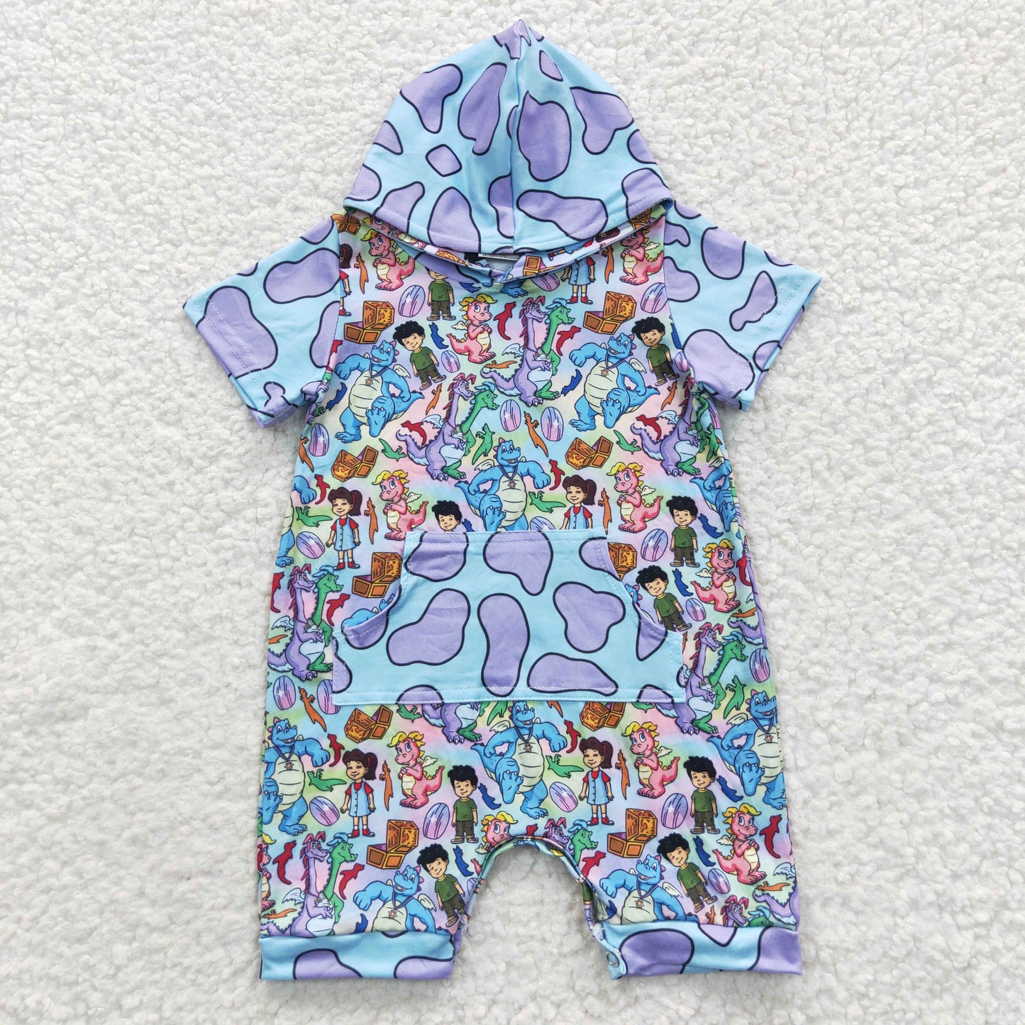 Baby Boys Cartoon Hooded Rompers