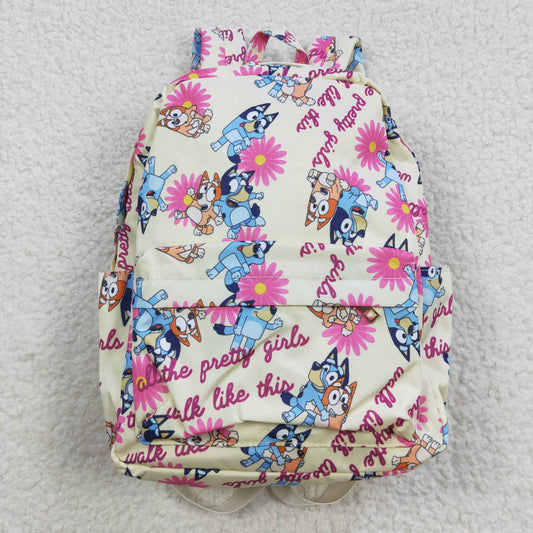 Cartoon Dog Floral Backpack  10 * 13.9 * 4 inches