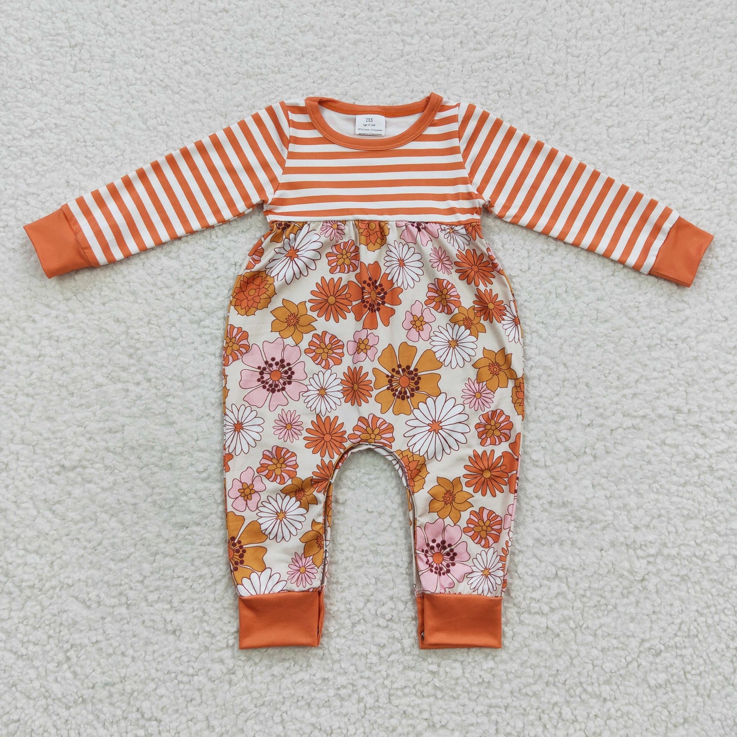 Baby Floral Orange Rompers