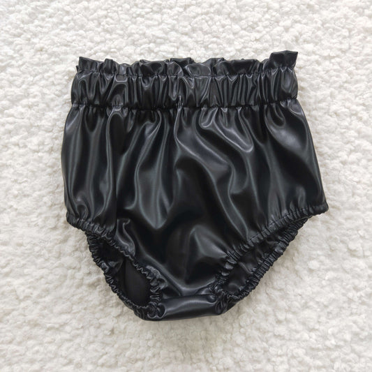 Baby Black Leather Bummies