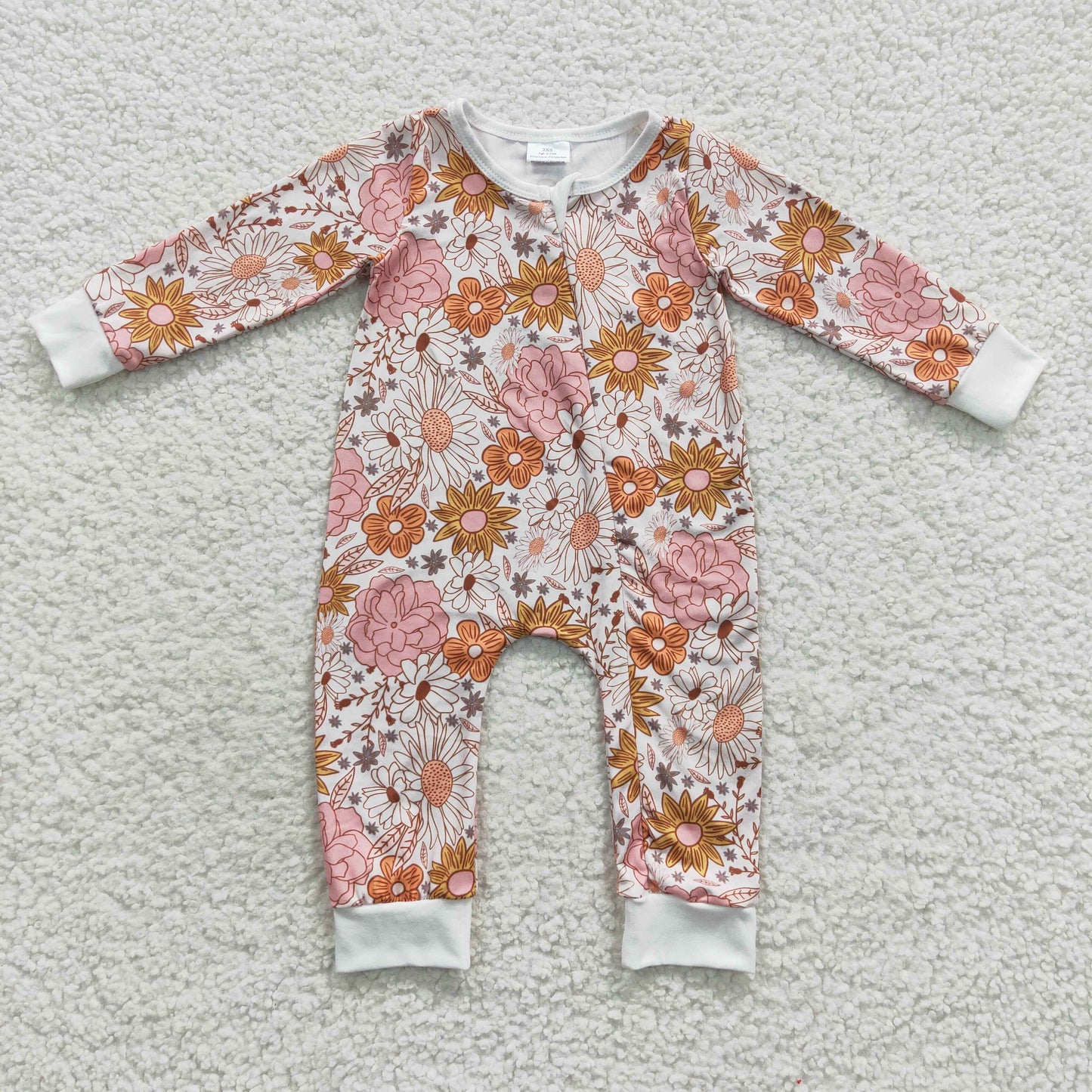 Baby Girls Floral Rompers Zipper Sleeper