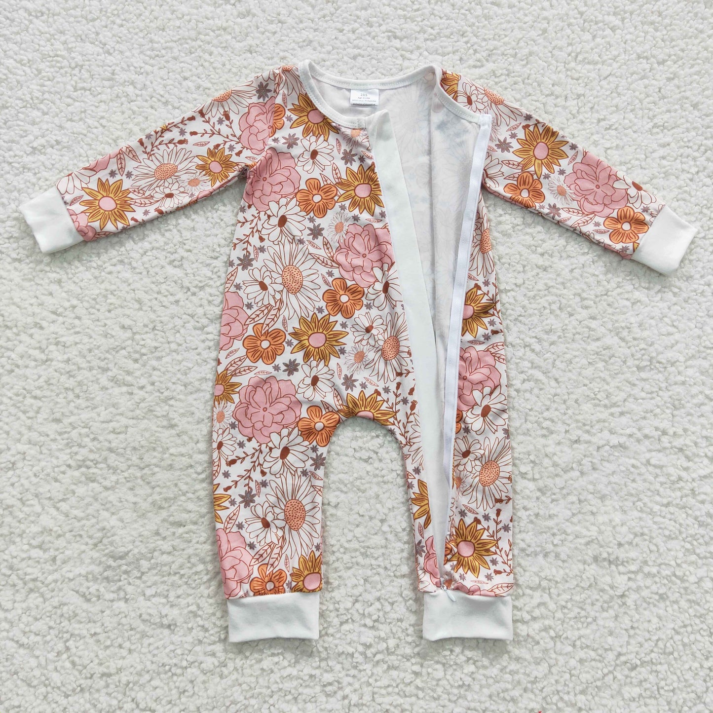 Baby Girls Floral Rompers Zipper Sleeper