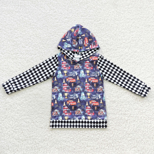 BT0253 Boys Cartoon Cars Long Sleeves Hoodies