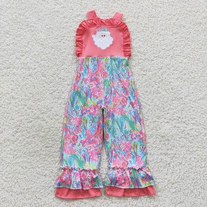 SR0404 Girls Christmas Santa Overalls