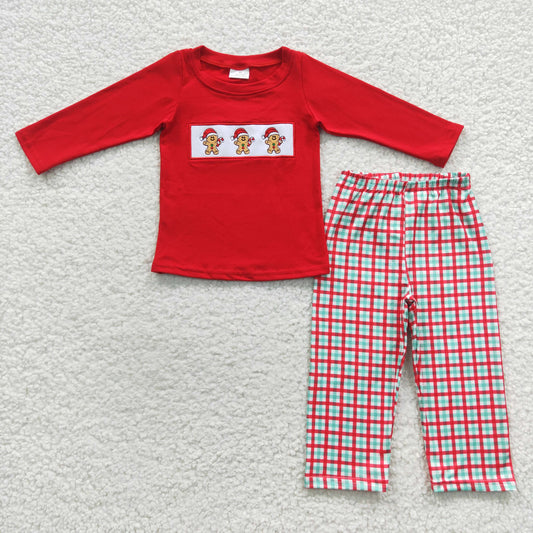 Boys Embroidery Gingerbread Outfits