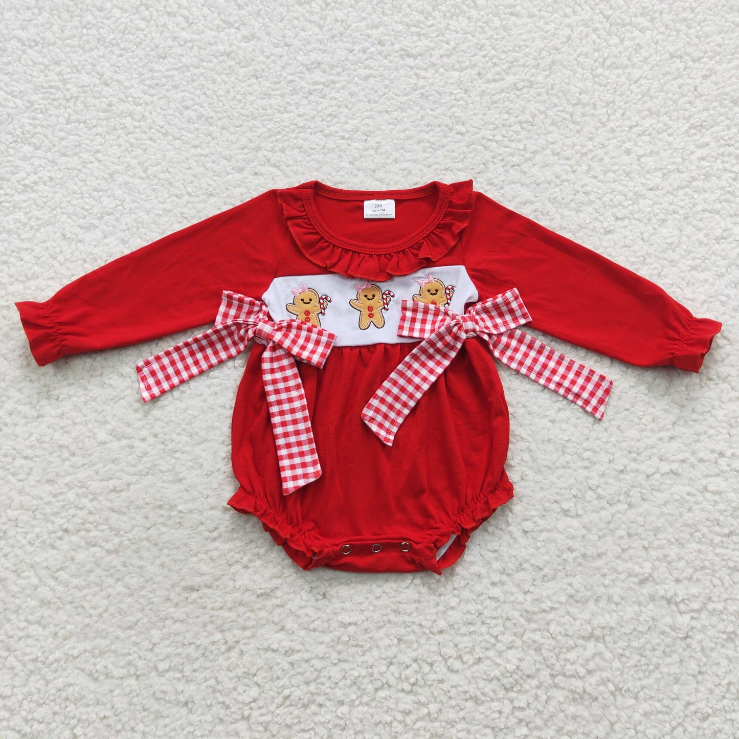 Baby Girls Gingerbread Rompers Embroidery