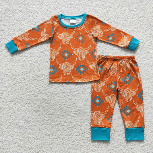 Boys Cow Brown Pajamas