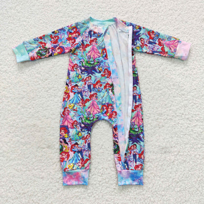 Baby Cartoon Fish Zipper Rompers Sleeper Milk silk