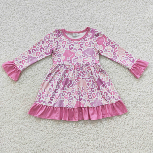 Girls Leopard Pink Dress