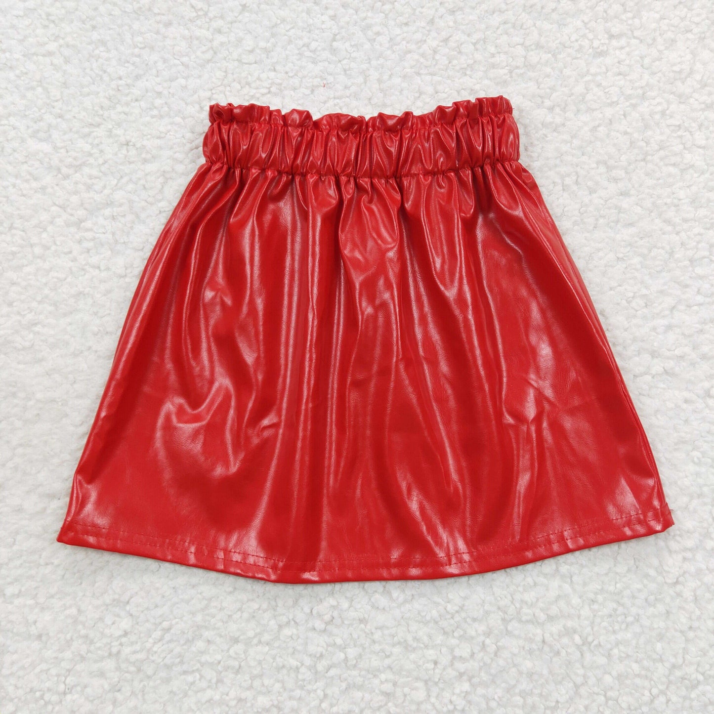 Girls Red Leather Skirt