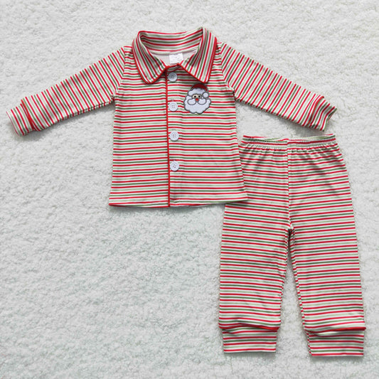 Boys Santa Stripe Pajamas