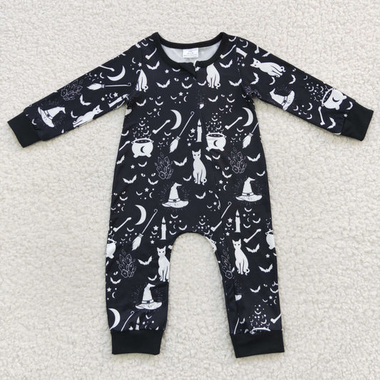 Baby Halloween Zipper Rompers Sleeper Milk silk