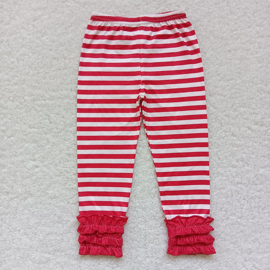 Girls Red Stripe Leggings