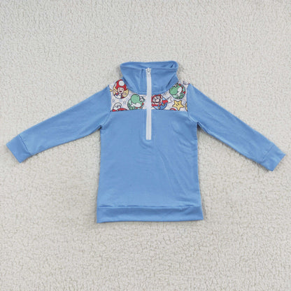 Boys Cartoon Blue Pullover