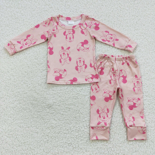 Girls Cartoon Pink Pajamas