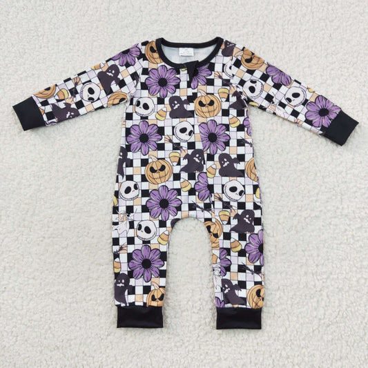 Baby Halloween Zipper Rompers Sleeper Milk silk